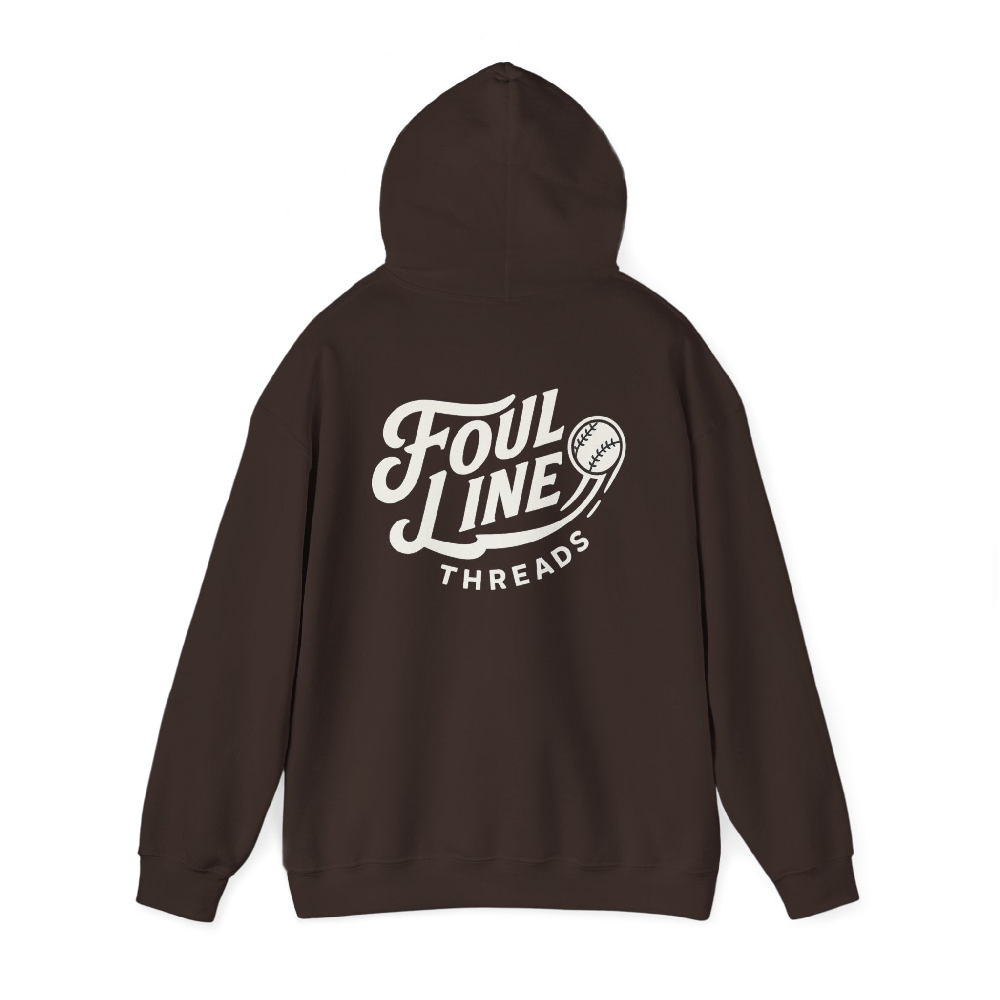 Foul Line Threads Baseball Hoodie — Vintage Script Logo Sweatshirt